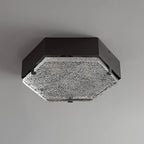 Ceiling Light | Hexagonal Opal Glass & Black-Copper Finish | 40 cm Diameter