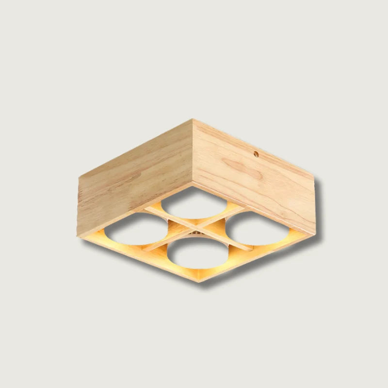 Ceiling Light | Integrated LED Rubberwood & Acrylic | 1/2/4-Head Options