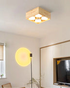 Ceiling Light | Integrated LED Rubberwood & Acrylic | 1/2/4-Head Options