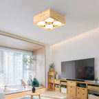 Ceiling Light | Integrated LED Rubberwood & Acrylic | 1/2/4-Head Options