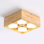 Ceiling Light | Integrated LED Rubberwood & Acrylic | 1/2/4-Head Options