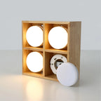 Ceiling Light | Integrated LED Rubberwood & Acrylic | 1/2/4-Head Options