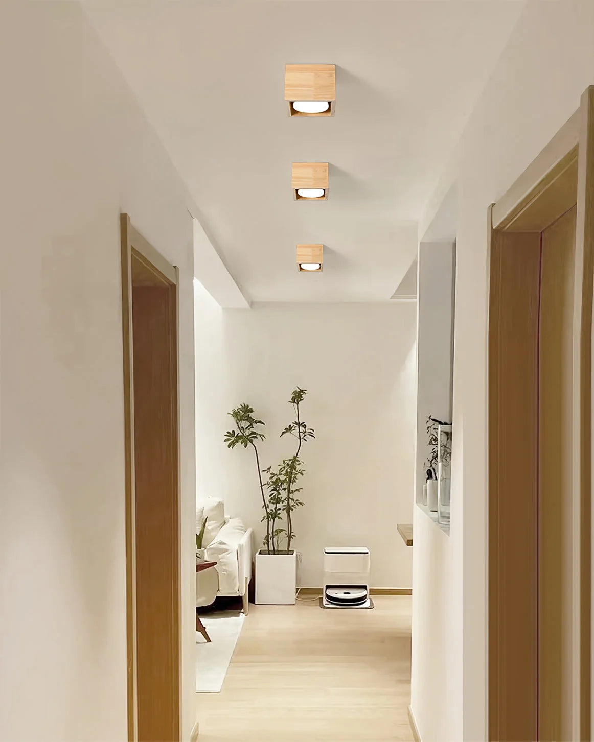 Ceiling Light | Integrated LED Rubberwood & Acrylic | 1/2/4-Head Options