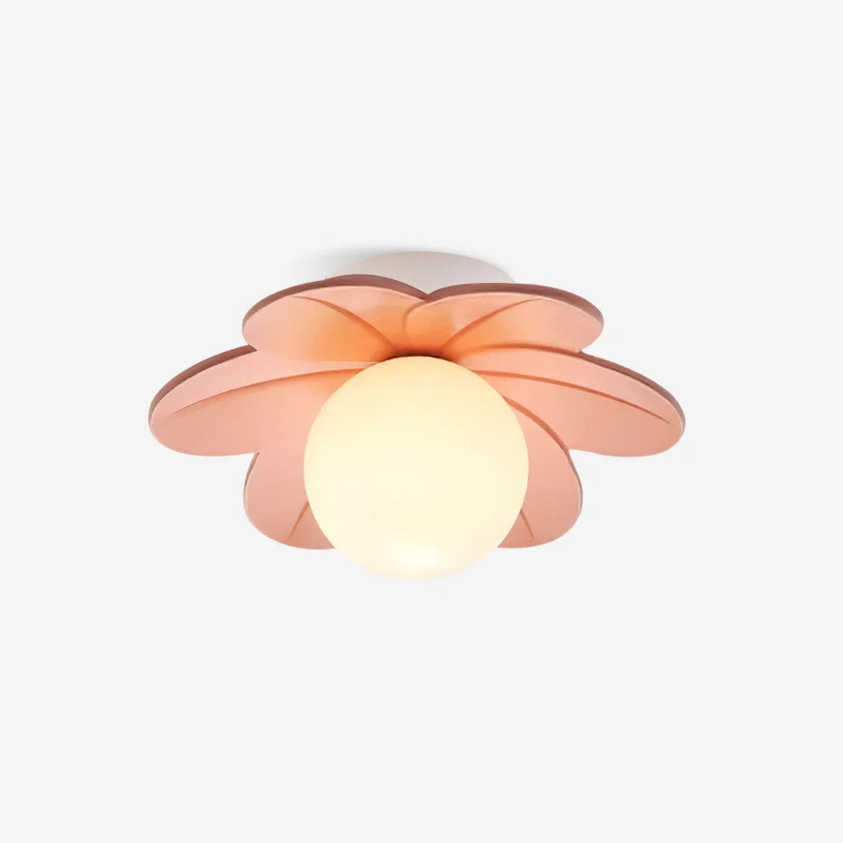 Ceiling Light | Petal Design & Frosted Globe | 24 cm Diameter