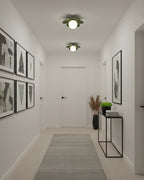 Ceiling Light | Petal Design & Frosted Globe | 24 cm Diameter