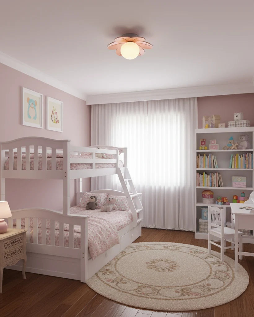 Ceiling Light | Petal Design & Frosted Globe | 24 cm Diameter