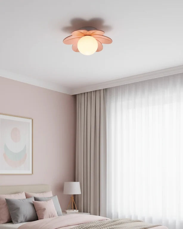 Ceiling Light | Petal Design & Frosted Globe | 24 cm Diameter