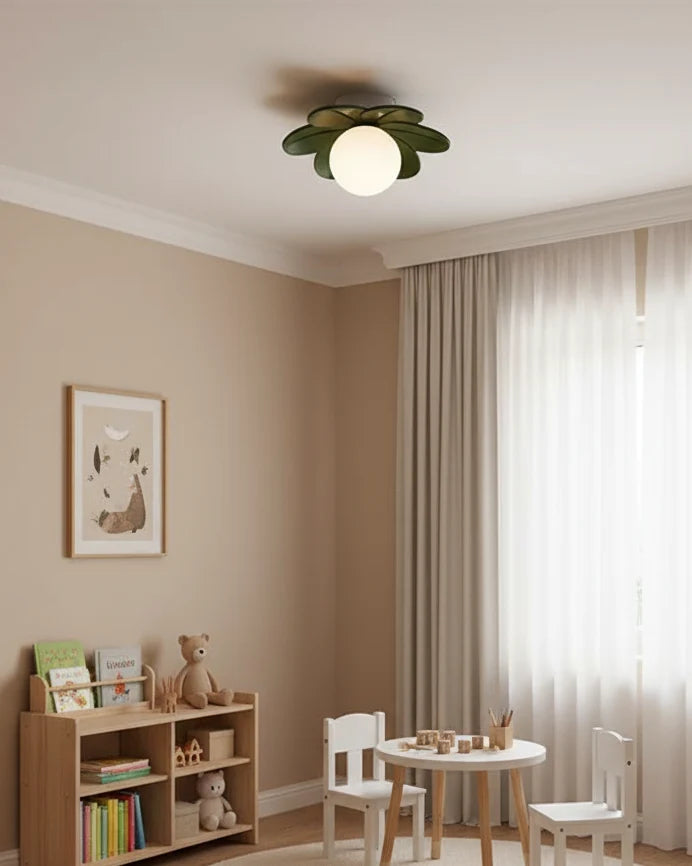 Ceiling Light | Petal Design & Frosted Globe | 24 cm Diameter