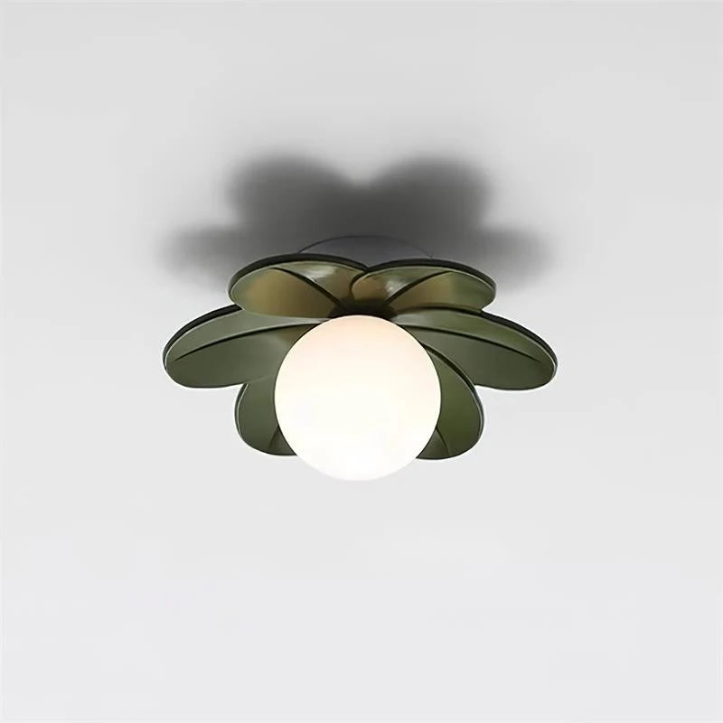 Ceiling Light | Petal Design & Frosted Globe | 24 cm Diameter