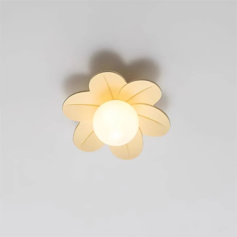 Ceiling Light | Petal Design & Frosted Globe | 24 cm Diameter