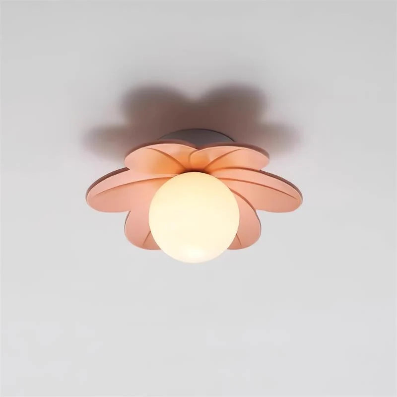 Ceiling Light | Petal Design & Frosted Globe | 24 cm Diameter