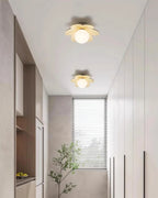 Ceiling Light | Petal Design & Frosted Globe | 24 cm Diameter