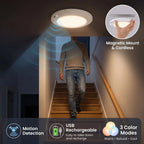 Ceiling Light | Rechargeable Motion-Activated LED | Dimmable & 3 Color Temperatures