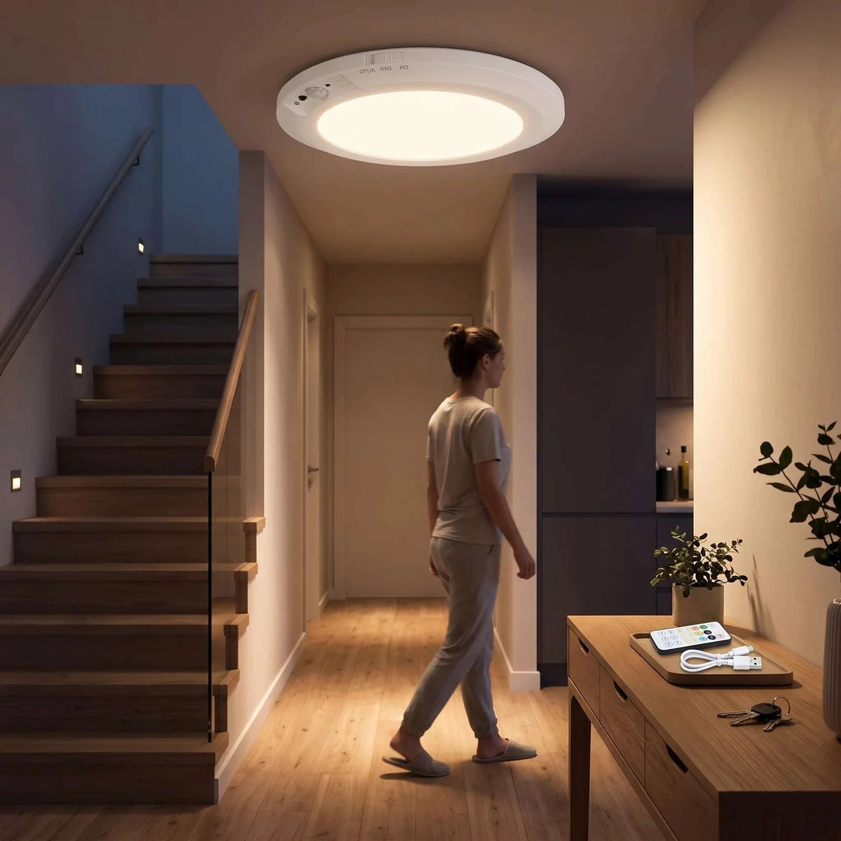 Ceiling Light | Rechargeable Motion-Activated LED | Dimmable & 3 Color Temperatures