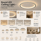 Ceiling Light | Round Integrated LED Flush Mount