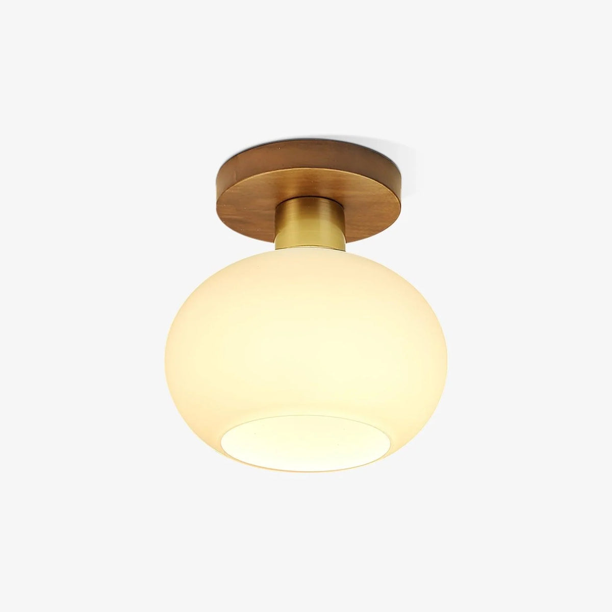 Ceiling Light | Solid Wood & Copper-Tone Iron | 3-Colour Dimmable