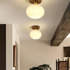 Ceiling Light | Solid Wood & Copper-Tone Iron | 3-Colour Dimmable