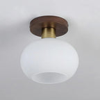 Ceiling Light | Solid Wood & Copper-Tone Iron | 3-Colour Dimmable