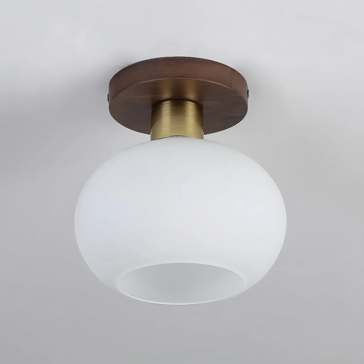 Ceiling Light | Solid Wood & Copper-Tone Iron | 3-Colour Dimmable
