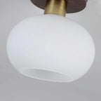Ceiling Light | Solid Wood & Copper-Tone Iron | 3-Colour Dimmable