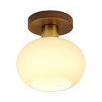 Ceiling Light | Solid Wood & Copper-Tone Iron | 3-Colour Dimmable