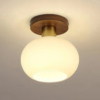Ceiling Light | Solid Wood & Copper-Tone Iron | 3-Colour Dimmable