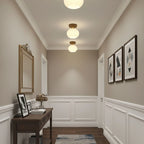 Ceiling Light | Solid Wood & Copper-Tone Iron | 3-Colour Dimmable