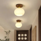 Ceiling Light | Solid Wood & Copper-Tone Iron | 3-Colour Dimmable