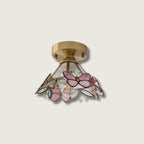 Ceiling Light | Stained Glass & Brass | Butterfly Design
