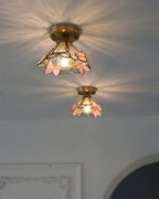 Ceiling Light | Stained Glass & Brass | Butterfly Design