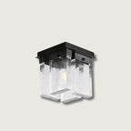 Ceiling Light | Textured Glass Shade & Brass Base