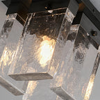 Ceiling Light | Textured Glass Shade & Brass Base