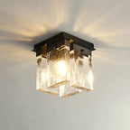 Ceiling Light | Textured Glass Shade & Brass Base