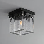 Ceiling Light | Textured Glass Shade & Brass Base