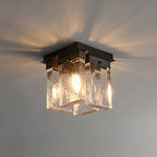 Ceiling Light | Textured Glass Shade & Brass Base
