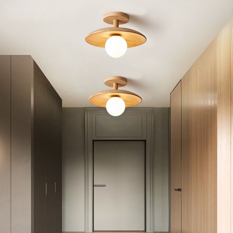 Ceiling Light | Minimalist Wood Frame & Acrylic Shade