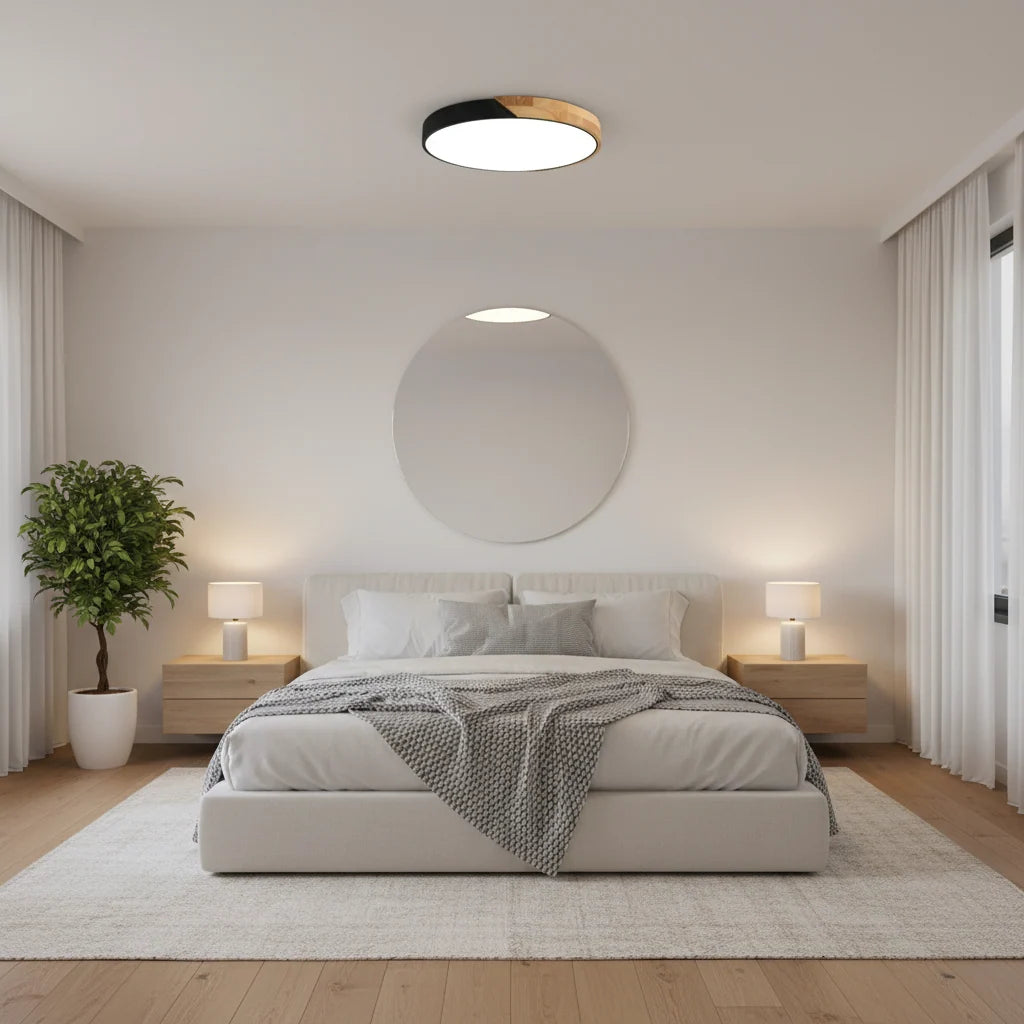 Ceiling Light | Wood Accent & Flush-Mount | Integrated LED
