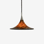 Ceiling Pendant Lamp | Horn-Shaped Chrome & Acrylic | 42/58 cm