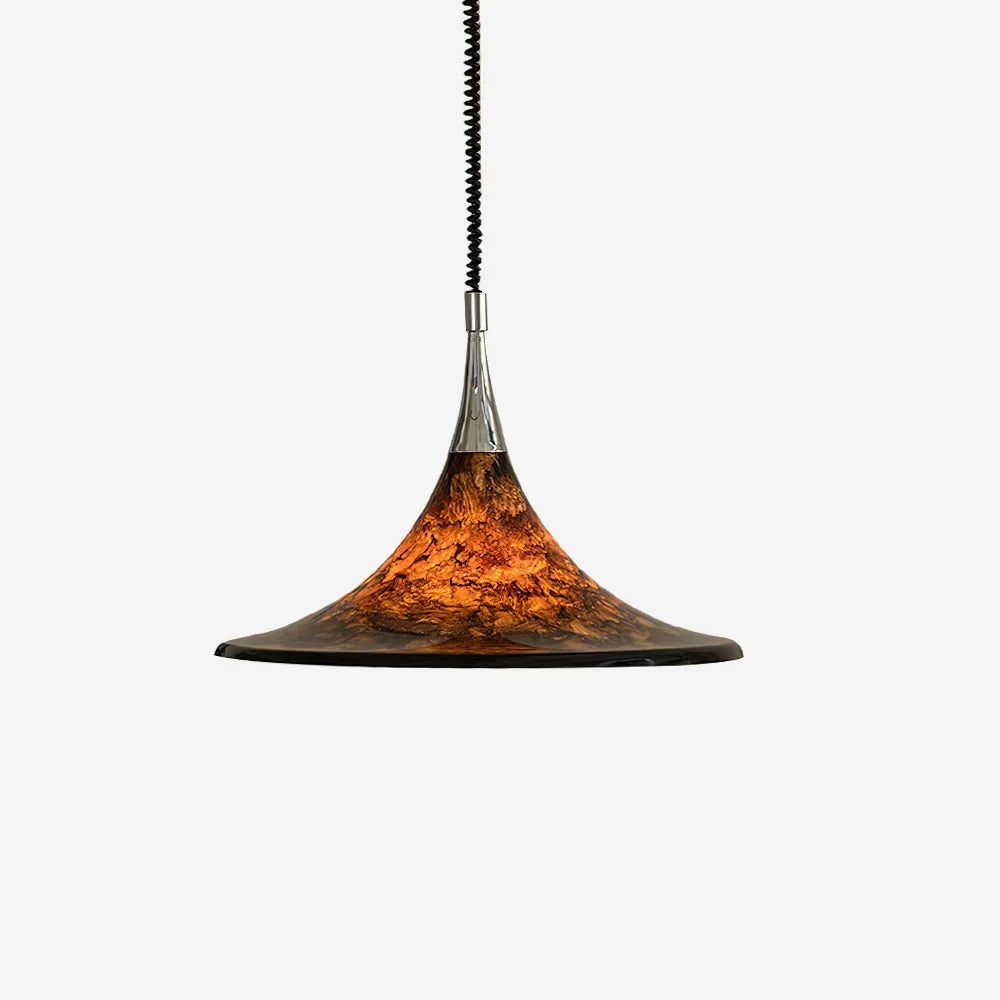 Ceiling Pendant Lamp | Horn-Shaped Chrome & Acrylic | 42/58 cm
