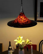 Ceiling Pendant Lamp | Horn-Shaped Chrome & Acrylic | 42/58 cm