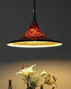 Ceiling Pendant Lamp | Horn-Shaped Chrome & Acrylic | 42/58 cm