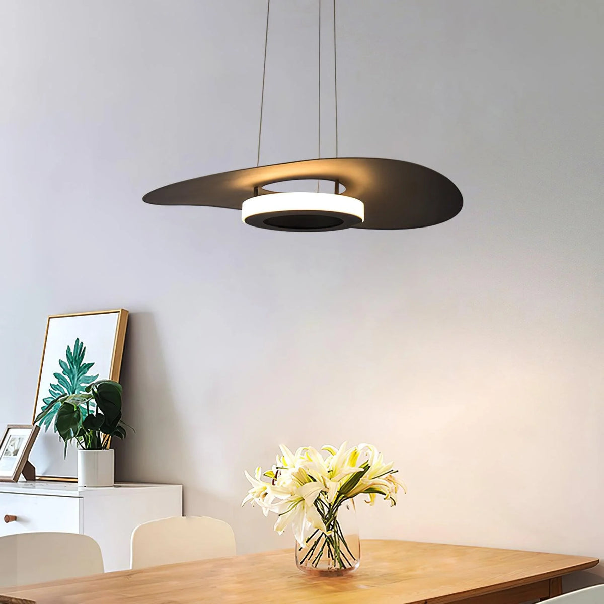 Ceiling Pendant Lamp | UFO LED Ring & Adjustable Height