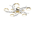 Ceiling Pendant Light | Circular Metal & Acrylic Frame | Stepless Dimming, 8–10 Bulbs