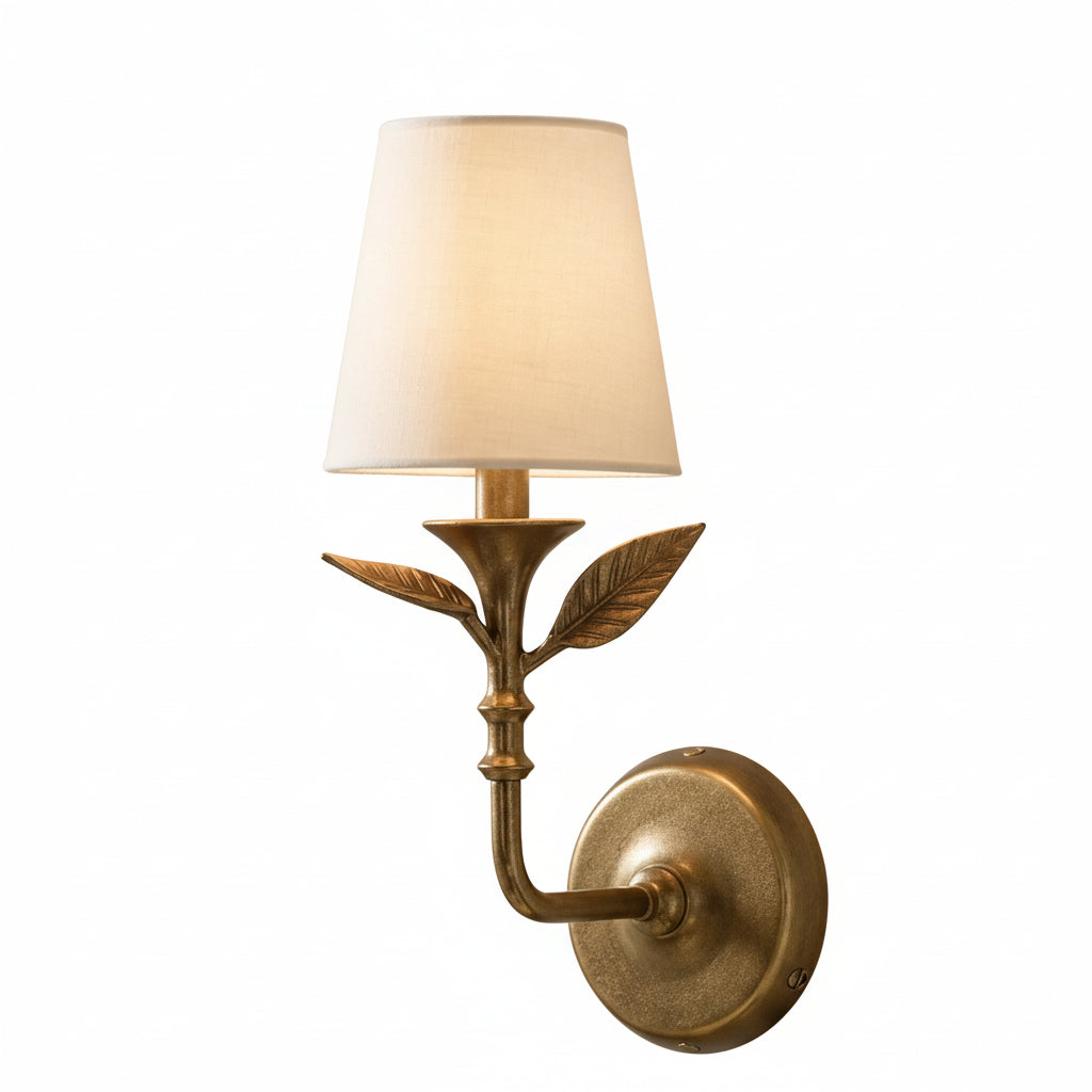 Celia Rustic Botanical Wrought Iron Wall Lamp