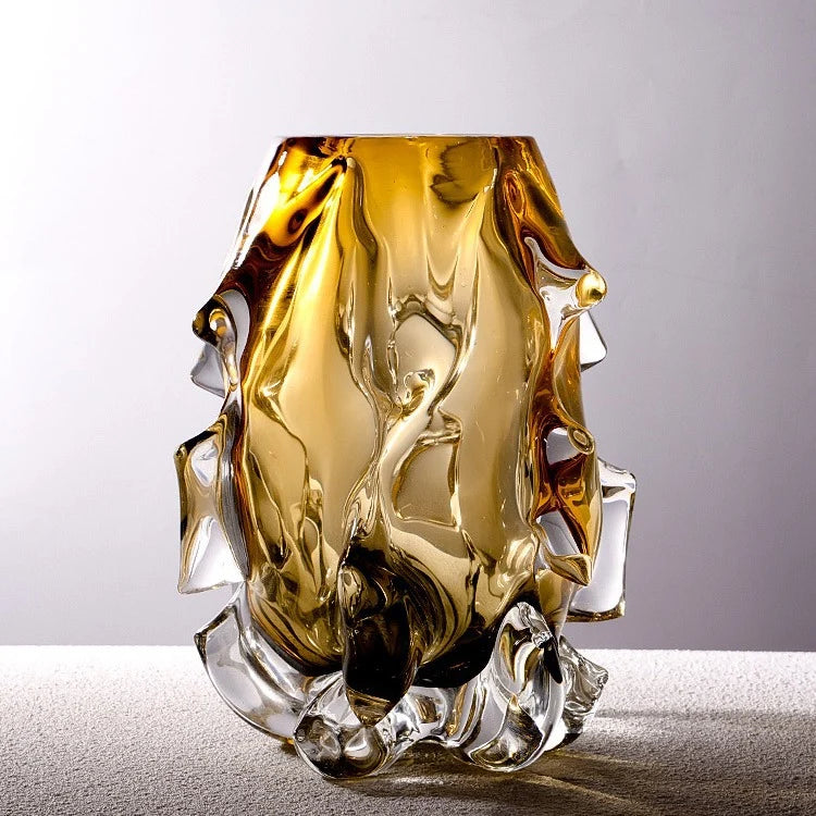 Centrepiece Vase | Handcrafted Mouth-Blown Glass & Melted-Edge