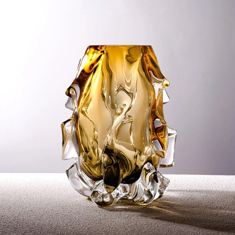Centrepiece Vase | Handcrafted Mouth-Blown Glass & Melted-Edge