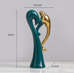 Ceramic Dove Sculpture | Gold-Accented Emerald Base
