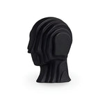 Ceramic Head Sculpture | Geometric Shape & Golden Fringe | Small & Large