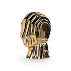 Ceramic Head Sculpture | Geometric Shape & Golden Fringe | Small & Large