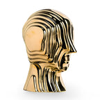 Ceramic Head Sculpture | Geometric Shape & Golden Fringe | Small & Large